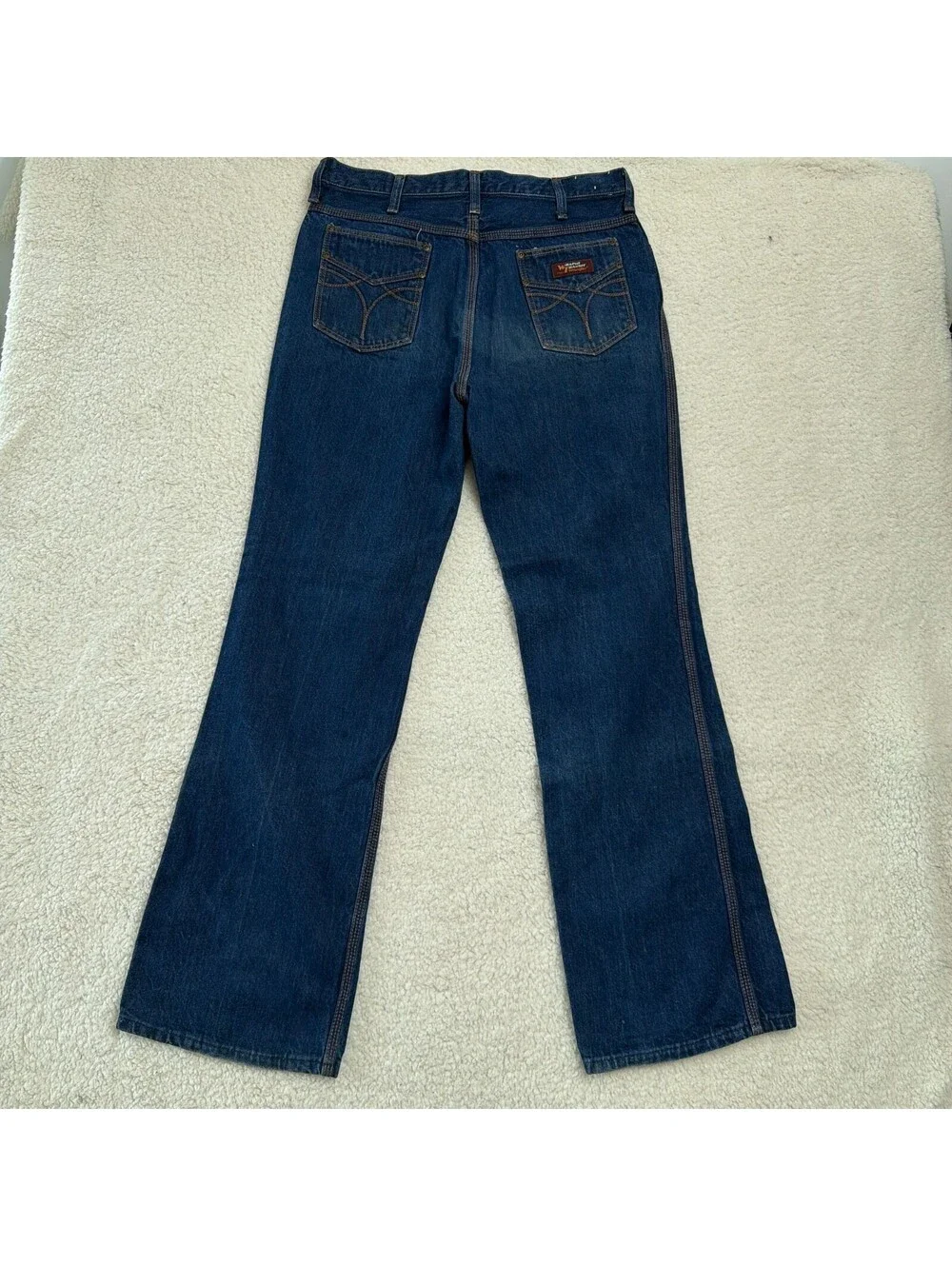 Vintage Wrangler Rapid Transit Jeans Flare Bell Bottom Dark Wash USA 36 Long
